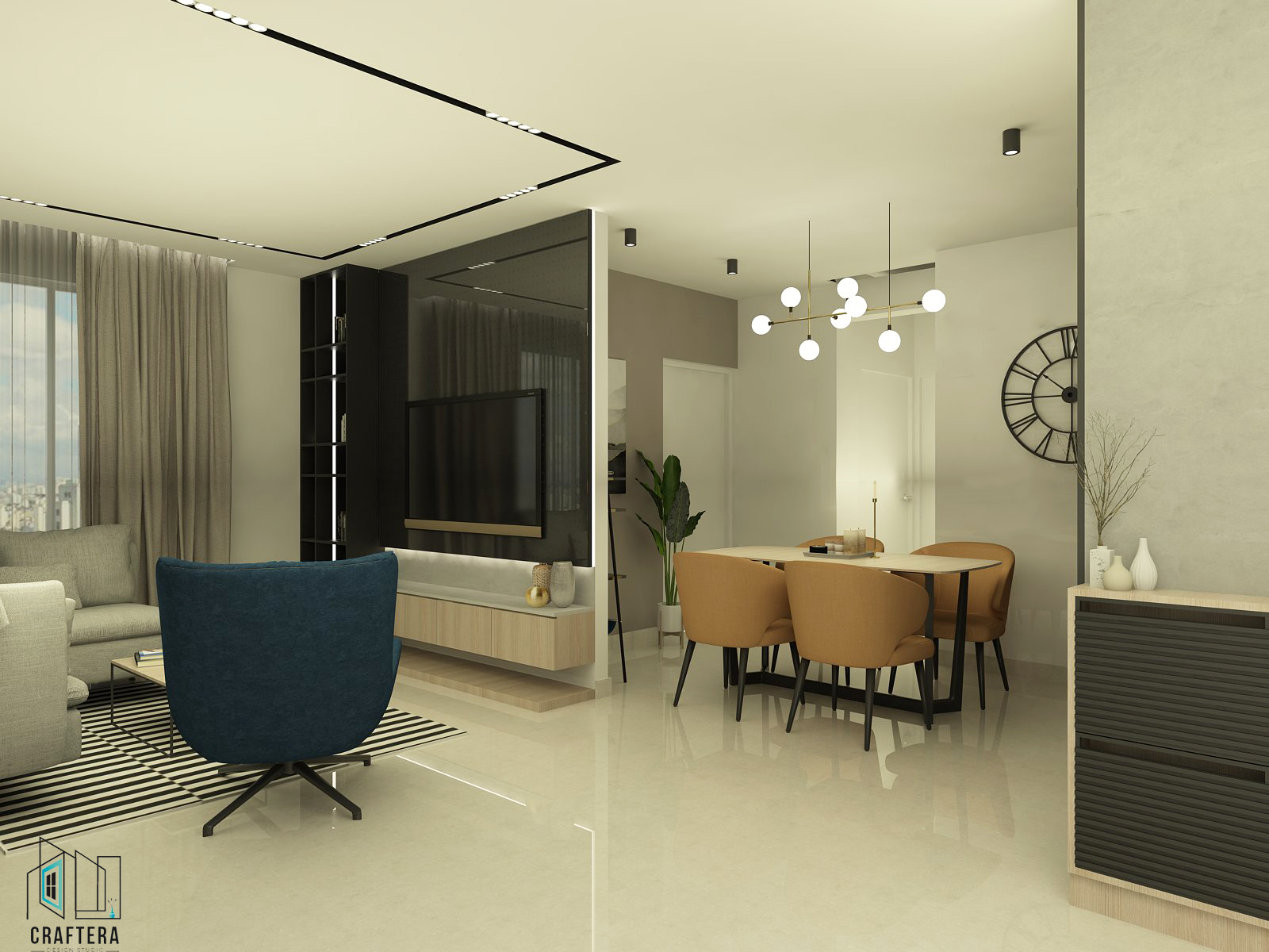 1 Living, Dining, Foyer